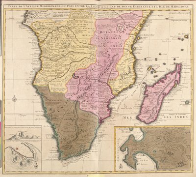 Sur de Gabón, gran parte de la República del Congo (excepto el norte), gran parte de la República Democrática del Congo (excepto el norte), gran parte de Uganda (excepto el norte), gran parte de Kenia (excepto el norte), sur de Somalia, Ruanda, Burundi, Ta de Guillaume Delisle