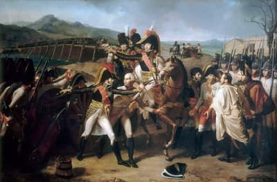 Sorpresa en el puente sobre el Danubio el 13 de noviembre de 1805 de Guillaume Guillon Lethière