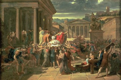 La muerte de César (100-44 a.C.) de Guillaume Guillon Lethière