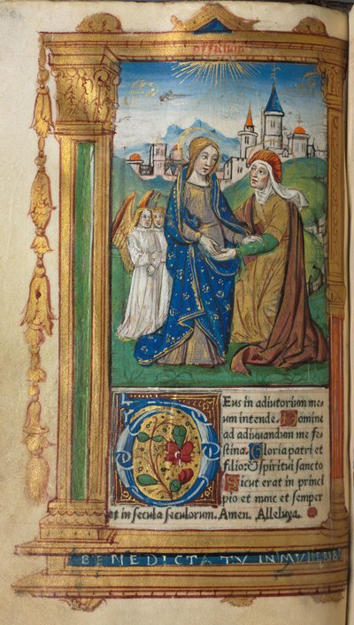 Libro de Horas Impreso (Uso de Roma): fol.29v, La Visitación de Guillaume Le Rouge