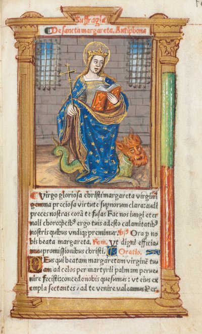 Libro de Horas Impreso (Uso de Roma): fol. 110r, Santa Margarita de Guillaume Le Rouge