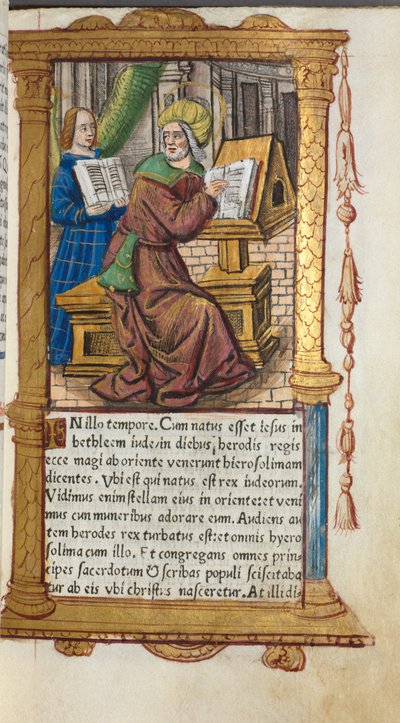 Libro de Horas Impreso (Uso de Roma): fol. 19r, San Mateo de Guillaume Le Rouge