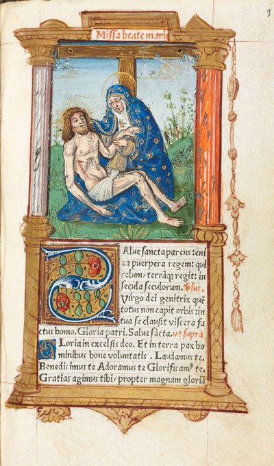 Libro de Horas Impreso (Uso de Roma): fol. 53r, Piedad de Guillaume Le Rouge