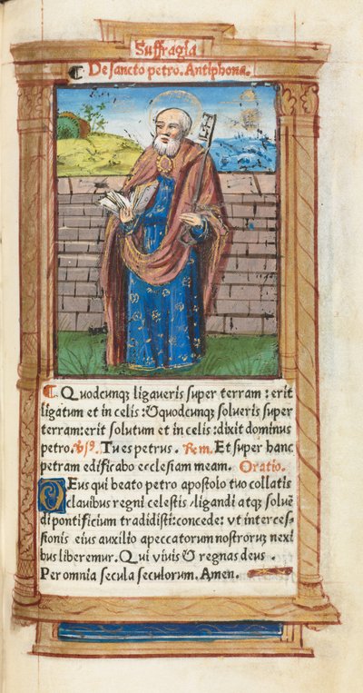 Libro de Horas Impreso (Uso de Roma): fol. 99r, San Pedro de Guillaume Le Rouge
