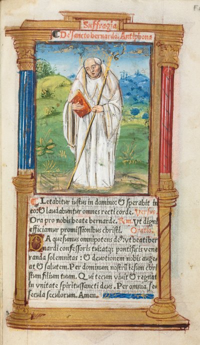 Libro Impreso de Horas Uso de Roma: fol. 108r, San Bernardo de Claraval, 1510 de Guillaume Le Rouge