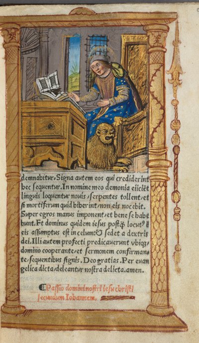 Libro de Horas Impreso Uso de Roma: fol. 20r, San Marcos, 1510 de Guillaume Le Rouge