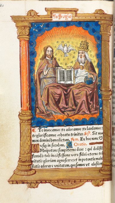 Libro de Horas Impreso Uso de Roma: fol. 94v, La Trinidad de Guillaume Le Rouge
