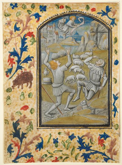 Hoja de un Libro de Horas: Coronación de la Virgen de Guillaume Vrelant