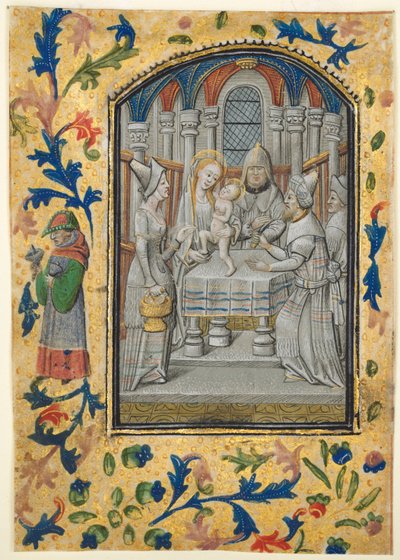 Hoja de un Libro de Horas: La Visitación, c. 1470-1480 de Guillaume Vrelant