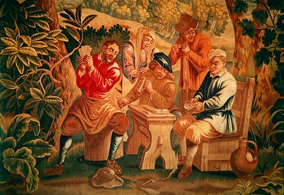 El juego de cartas, (detalle) de los jugadores, principios del siglo XVIII de Guillaume Warniers