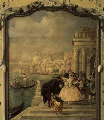Dama enmascarada frente a la Salute, Venecia de Guiseppe Ponga