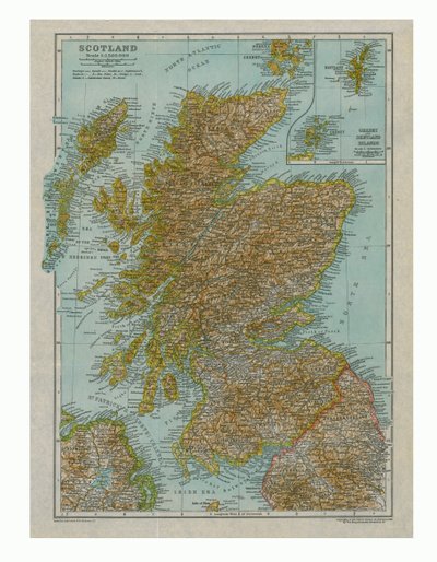Mapa de Escocia, c1910 de Gull Engraving Company