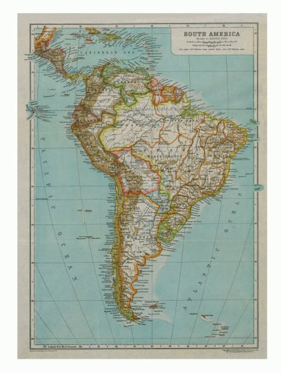 Mapa de América del Sur, c1910 de Gull Engraving Company