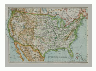 Mapa de los Estados Unidos de América de Gull Engraving Company