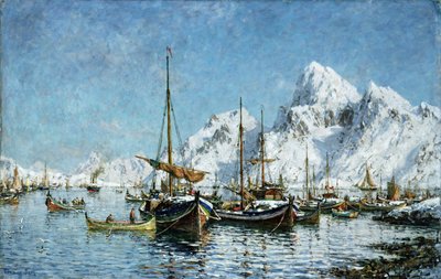Desde el puerto de Solvaer (óleo sobre lienzo) de Gunnar Berg