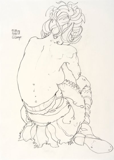 Desnudo femenino, Al borde del tiempo de Gunter Langer