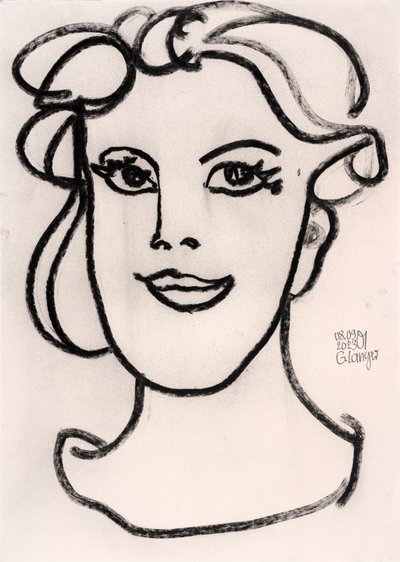 Retrato de una mujer minimalista de Gunter Langer