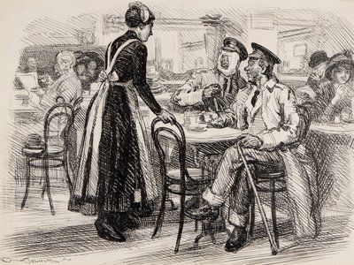 Caricatura de la Primera Guerra Mundial, probablemente para Punch, 1916 de Gurnell Charles Jennis