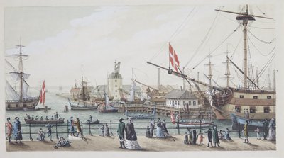 Barcos de Guerra Daneses y Chalupa Sueca en Toldboden en Copenhague de Gustaf Boberg