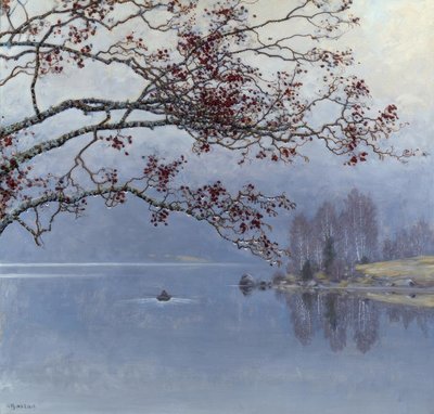 Ambiente otoñal en el lago de Gustaf Edolf Fjaestad