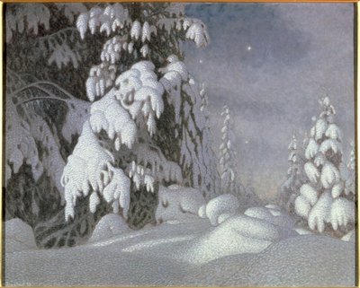 Luz de luna de invierno de Gustaf Edolf Fjaestad