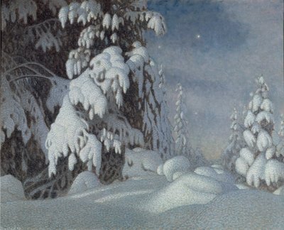 Luz de luna invernal, 1895 de Gustaf Fjaestad