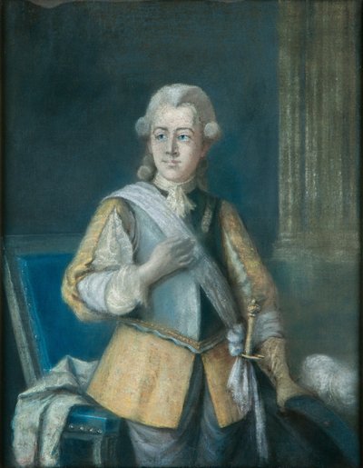 Gustavo III, Rey de Suecia 1772-1792, con un vestido inspirado en Gustavo Adolfo de Gustaf L Lundberg