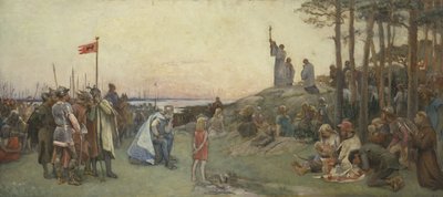 Ansgar predicando el cristianismo de Gustaf Olaf Cederstrom