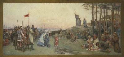 San Ansgar predicando el cristianismo de Gustaf Olaf Cederstrom