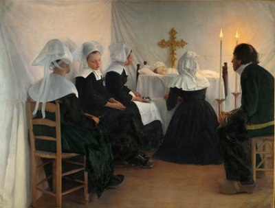 La casa del luto (pintura sobre lienzo) de Gustaf Theodor Wallen