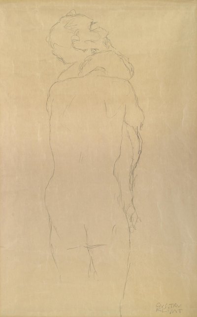Adán y Eva estudio de Gustav Klimt