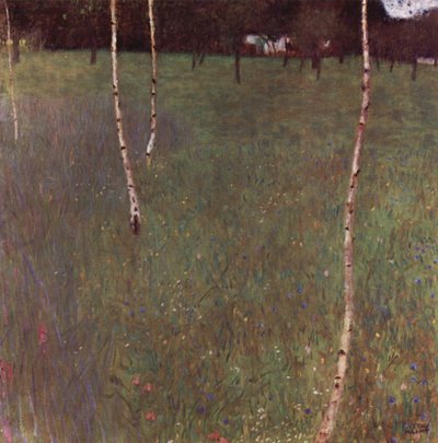 Casa de campo con abedules de Gustav Klimt
