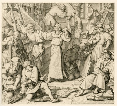 Martín Lutero contra la iconoclasia de Gustav Ferdinand Leopold Konig