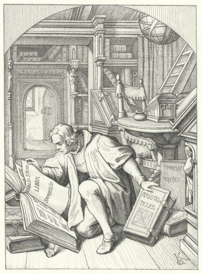 Martín Lutero descubre una Biblia en latín en la biblioteca de la Universidad de Erfurt de Gustav Ferdinand Leopold Konig