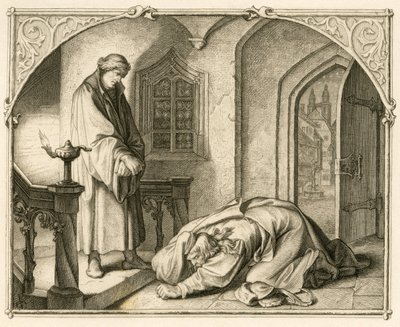 Martín Lutero junto al ladrón Hans Kohlhase (1500-1540) de Gustav Ferdinand Leopold Konig