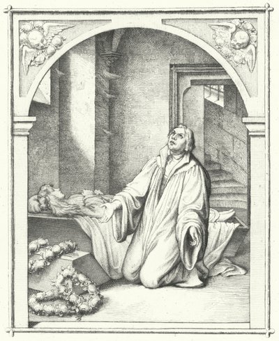Martín Lutero con el cuerpo muerto de su hija Magdalena, 1542 de Gustav Ferdinand Leopold Konig