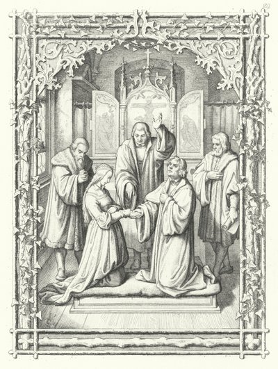 El matrimonio de Martín Lutero con Katharina von Bora de Gustav Ferdinand Leopold Konig