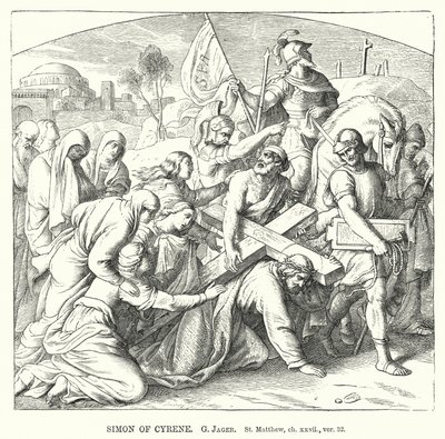 Simón de Cirene, San Mateo, cap xxvii, ver 32 de Gustav Jager