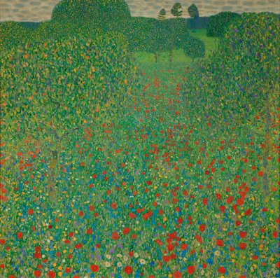 Un campo de amapolas de Gustav Klimt