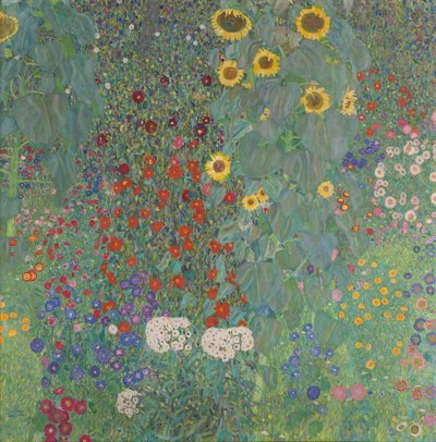 Jardín de la cabaña con girasoles de Gustav Klimt