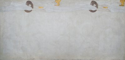Friso de Beethoven: El anhelo de felicidad - panel 2, pared larga izquierda de Gustav Klimt