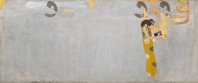 Friso de Beethoven: El anhelo de felicidad encuentra satisfacción en la poesía - Lámina 7, pared larga derecha de Gustav Klimt