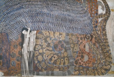 Friso de Beethoven: Las fuerzas hostiles - panel 2, pared frontal de Gustav Klimt
