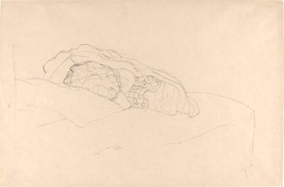 Chica Acurrucada en la Cama de Gustav Klimt