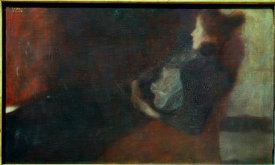 Dama junto a la chimenea de Gustav Klimt