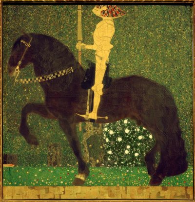 La vida es una lucha (Caballero; El caballero dorado) de Gustav Klimt