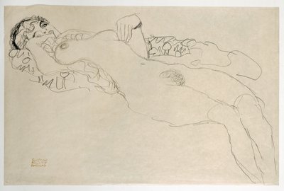 Desnudo femenino girado a la izquierda de Gustav Klimt