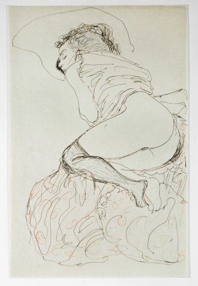 Mujer desnuda, girada a la izquierda de Gustav Klimt