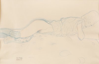 Semidesnudo femenino, c. 1908 de Gustav Klimt