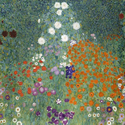 Jardín de flores, 1905-07 de Gustav Klimt